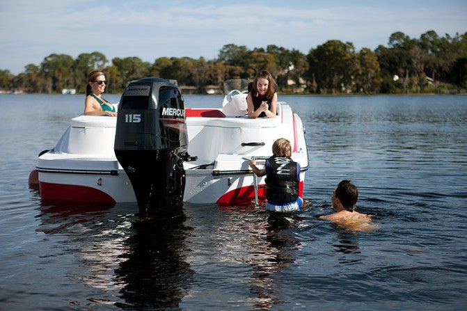 While outboard engines offer many advantages, they use a lot of space on the transom.